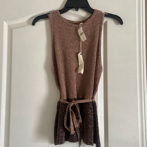 Anthropologie tie waist sleeveless sweater